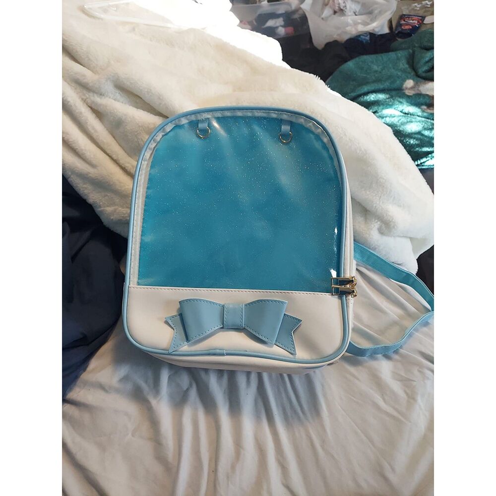 Blue Ita Bag Backpack Purse Bag Summer Y2k Bag Purse Bowknot Transparent Windows
